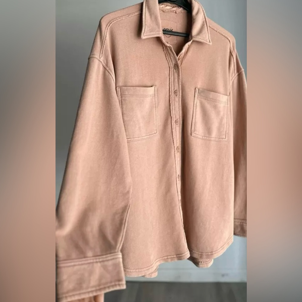 Aerie Women’s Lumberjane Fleece Shirt, Size M, Color: Toasty, EUC